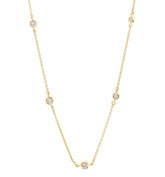 Bezel 16" Necklace Finished in 18kt Yellow Gold -2mm